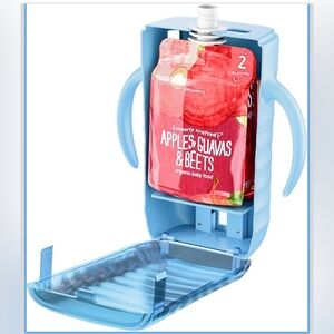 New Open Box 2 PACK Pouch Holder No Squeeze - Baby Pouch Holder & Juice Box Hold